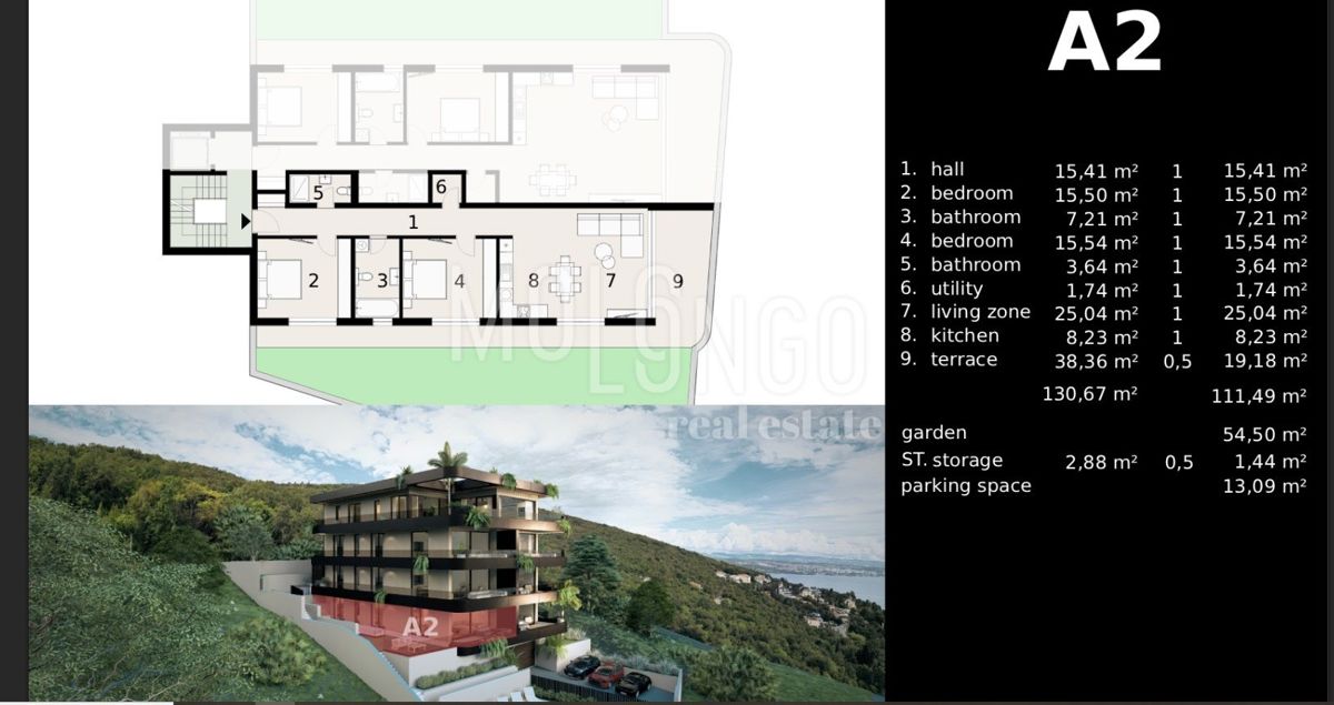 Stanovanje/apartma Ičići, Opatija - Okolica, 118,67m2
