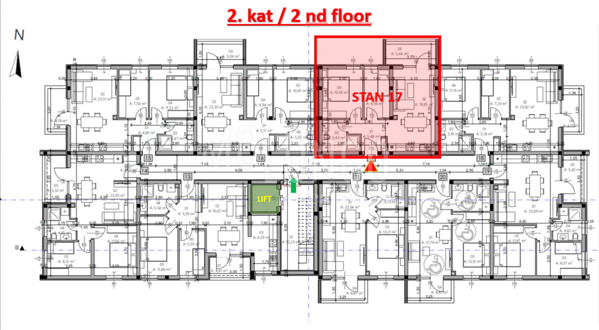 ISTRA, PULA - Novogradnja, stan 17 – 2. kat, 52,73 m²