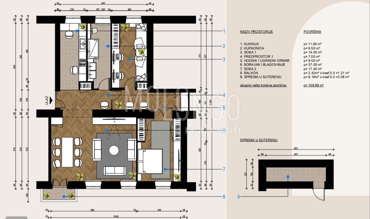 Stanovanje/apartma Centar, Rijeka, 97m2