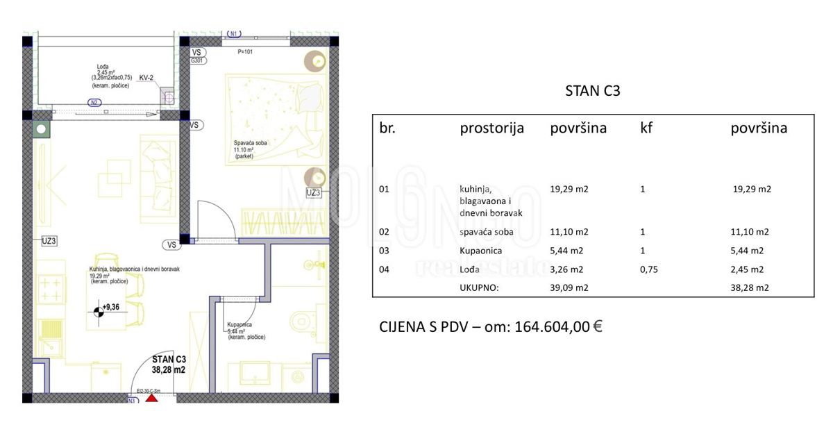 Stanovanje/apartma Poreč, 38,28m2