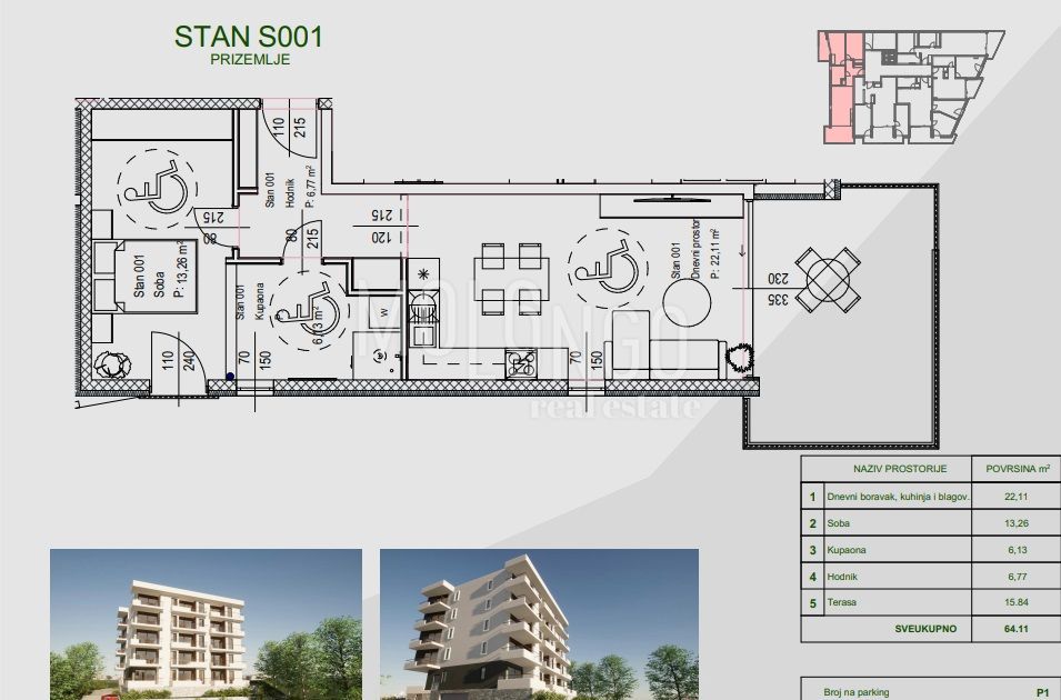 Stanovanje/apartma Zamet, Rijeka, 64,11m2