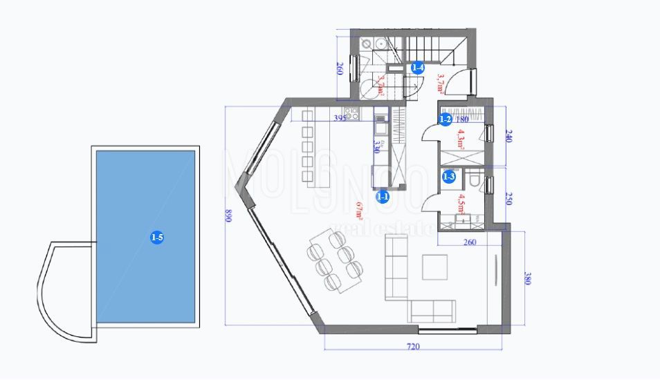 Stanovanje/apartma Kostrena, 75,90m2