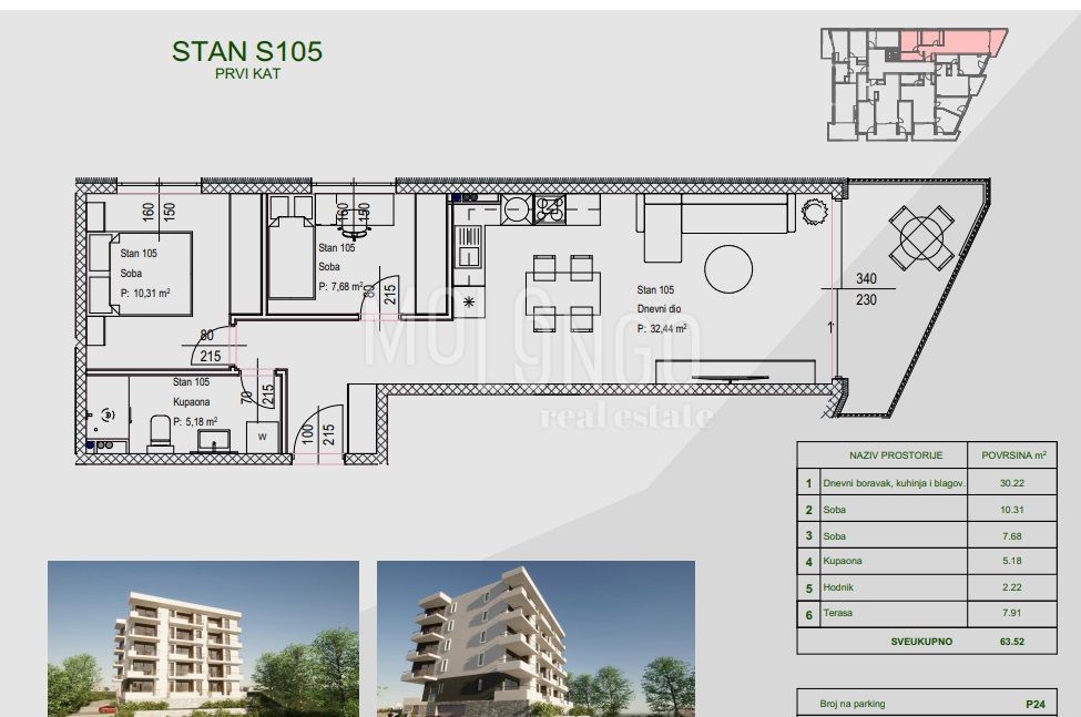 Stanovanje/apartma Zamet, Rijeka, 64,11m2