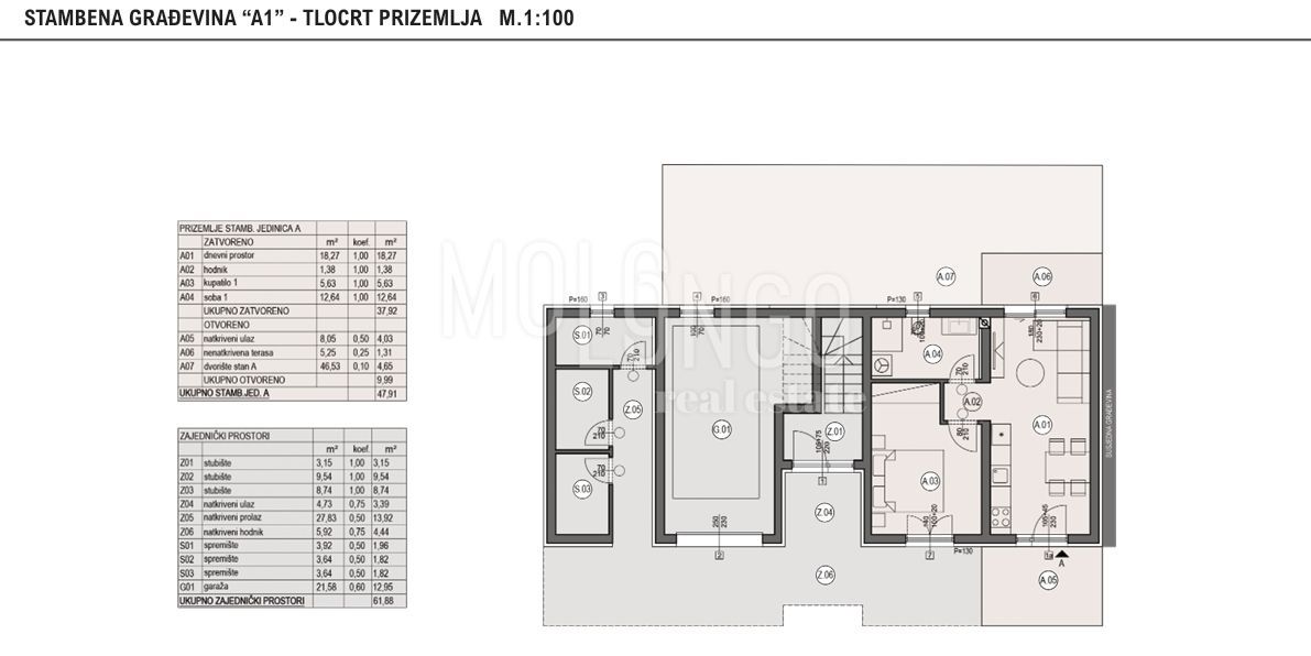 Stanovanje/apartma Centar, Pula, 47,91m2