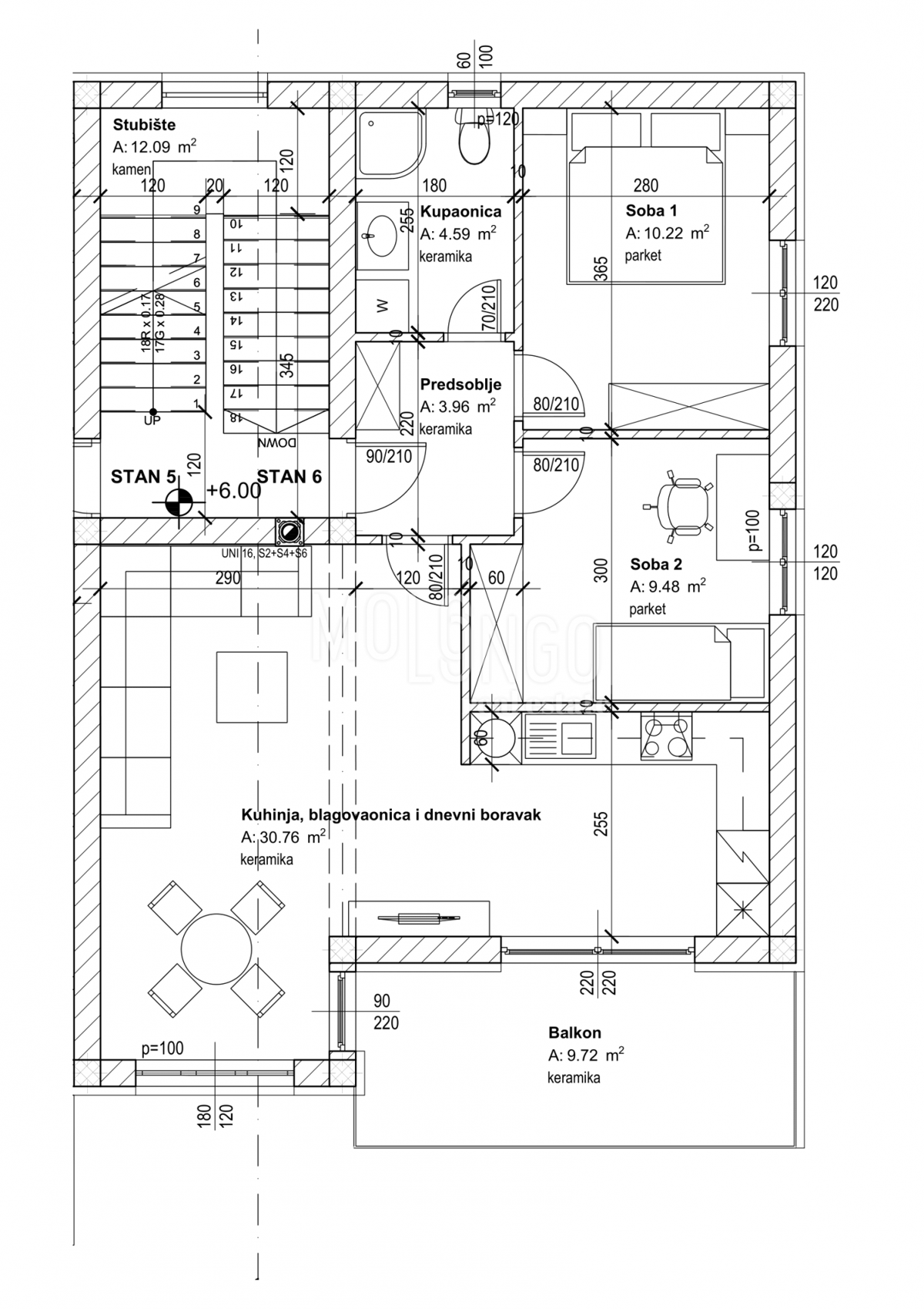 Stanovanje/apartma Viškovo, 67,41m2