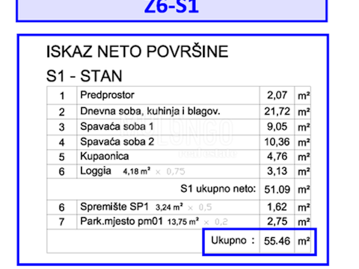 Stanovanje/apartma Veli vrh, Pula, 55,46m2