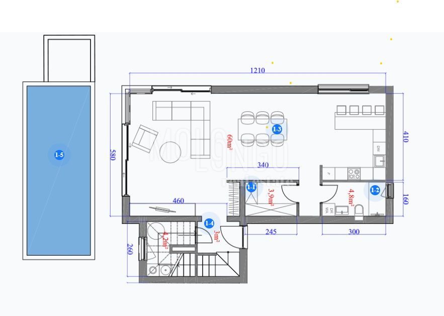 Stanovanje/apartma Kostrena, 75,90m2