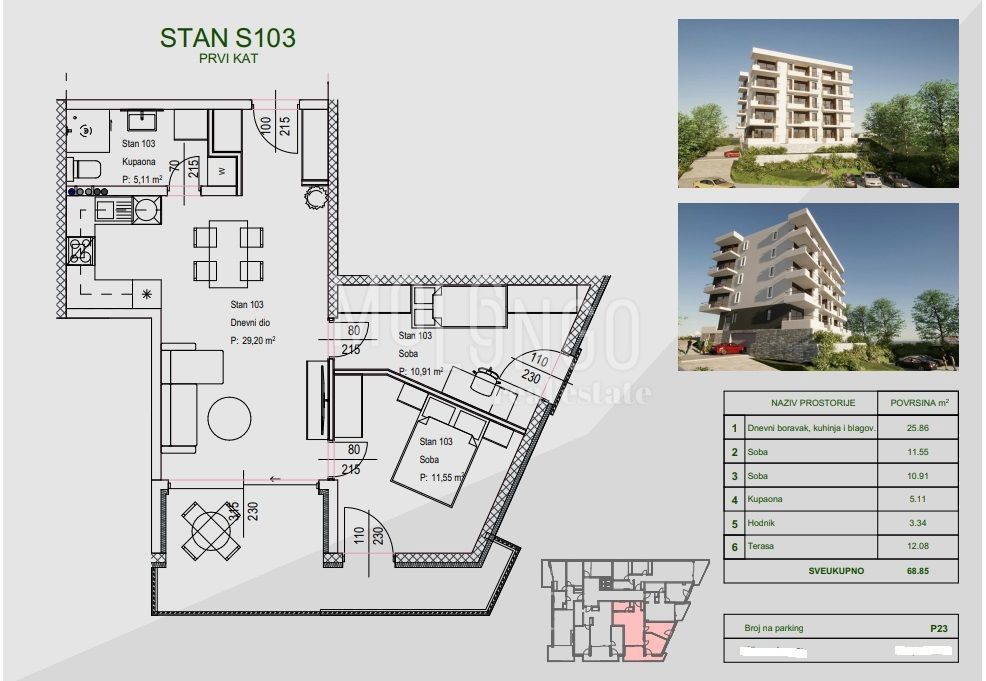Stanovanje/apartma Zamet, Rijeka, 64,11m2