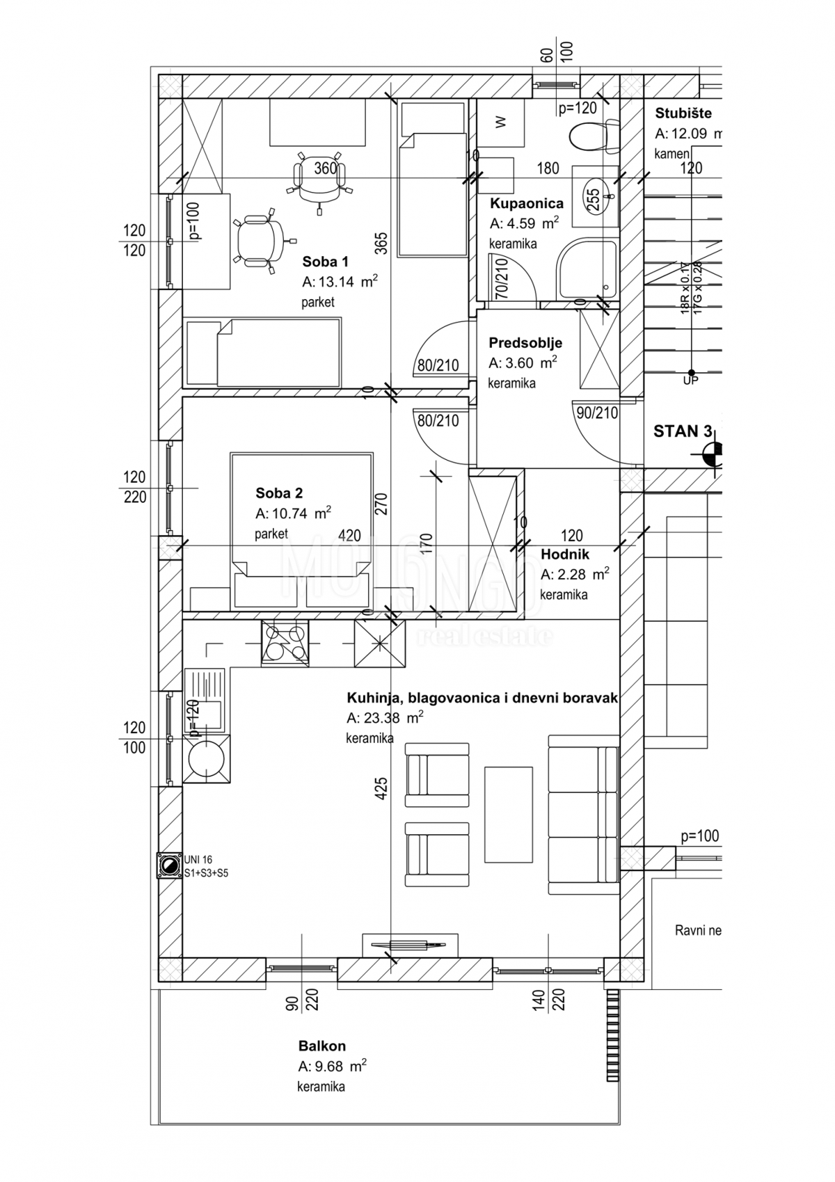Stanovanje/apartma Viškovo, 67,41m2