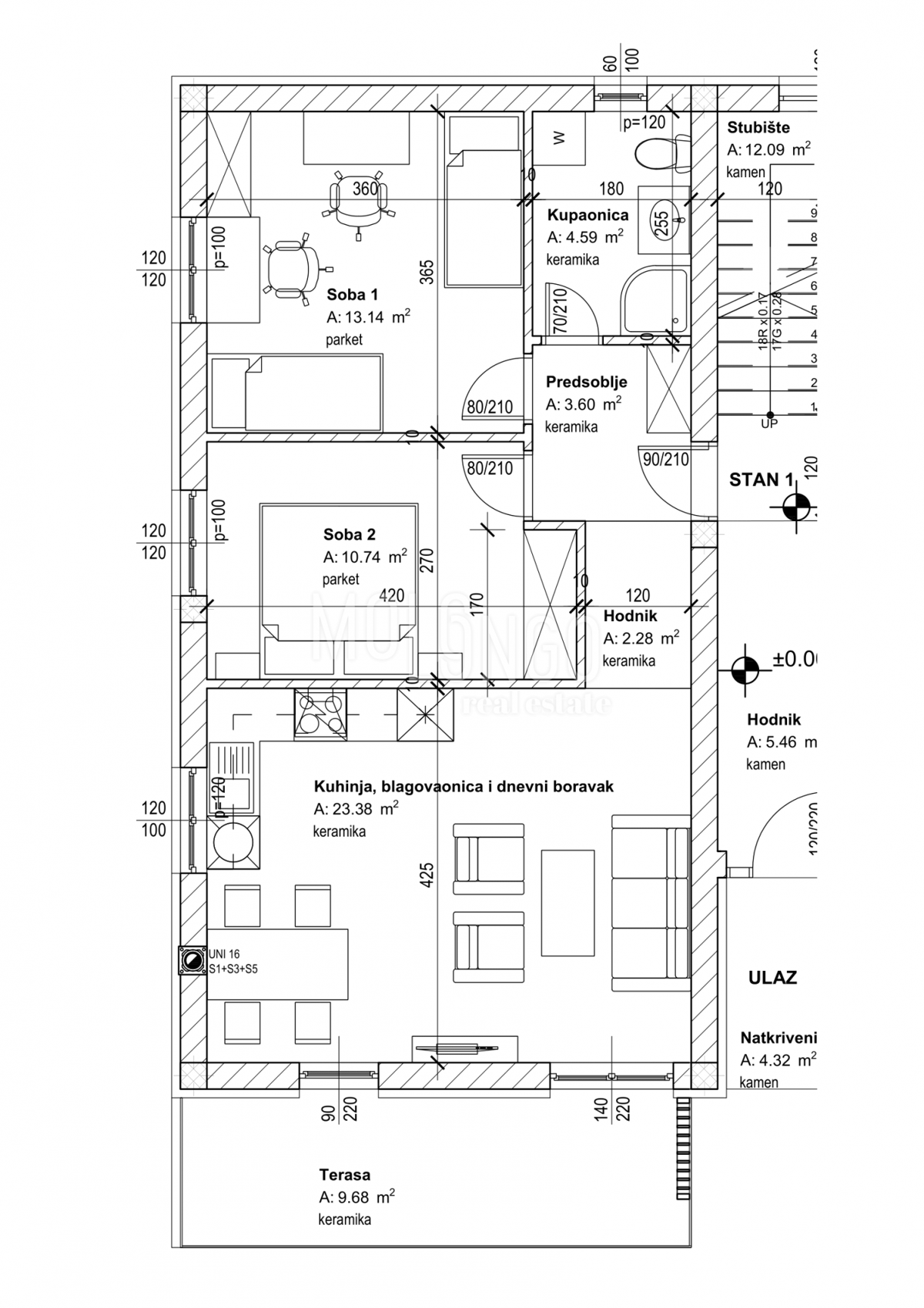 Stanovanje/apartma Viškovo, 67,41m2