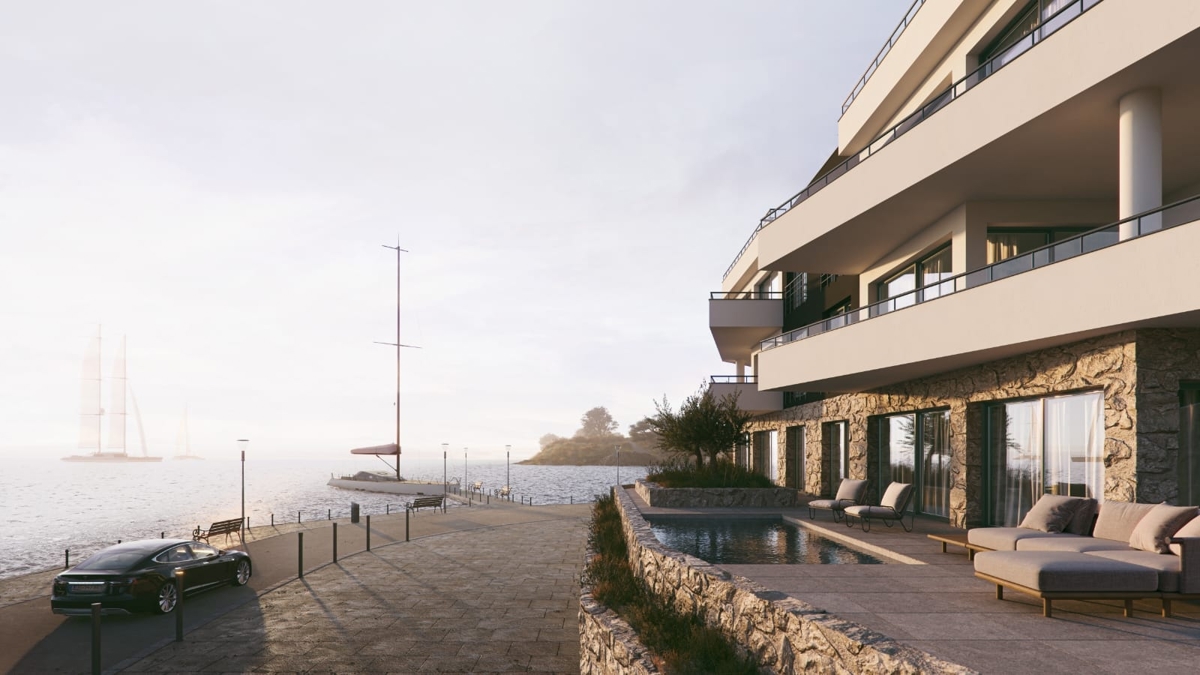 OTOK KRK - Luksuzni apartma v pritličju prva vrsta do morja 