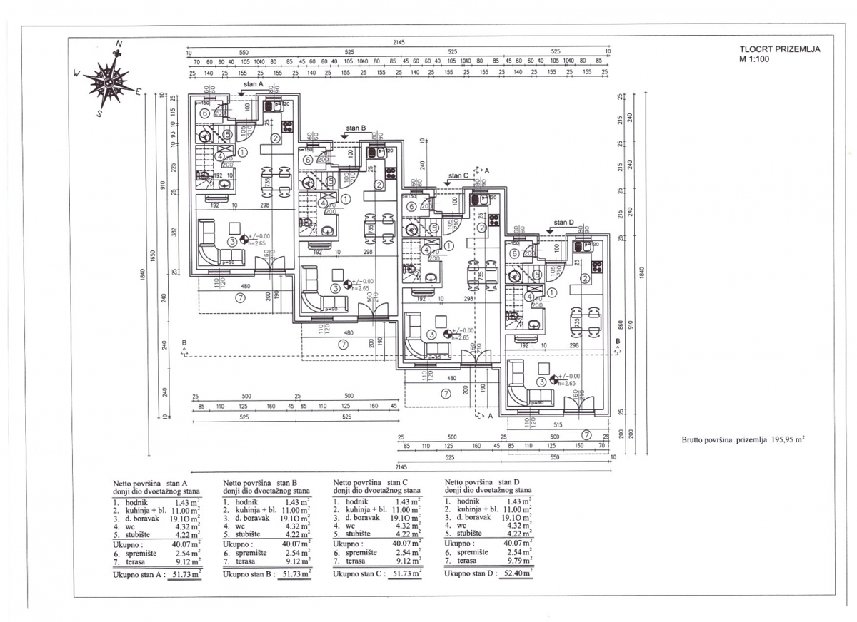 RIJEKA, ŠKURINJE - Trisobna vrstna hiša