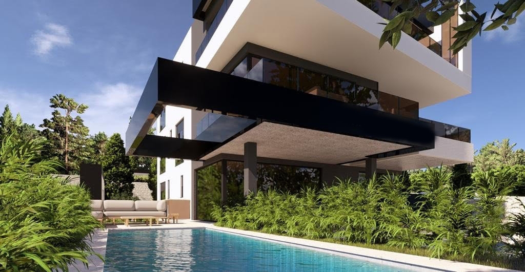 Mesto Krk - Luksuzni penthouse s panoramskim pogledom in bazenom