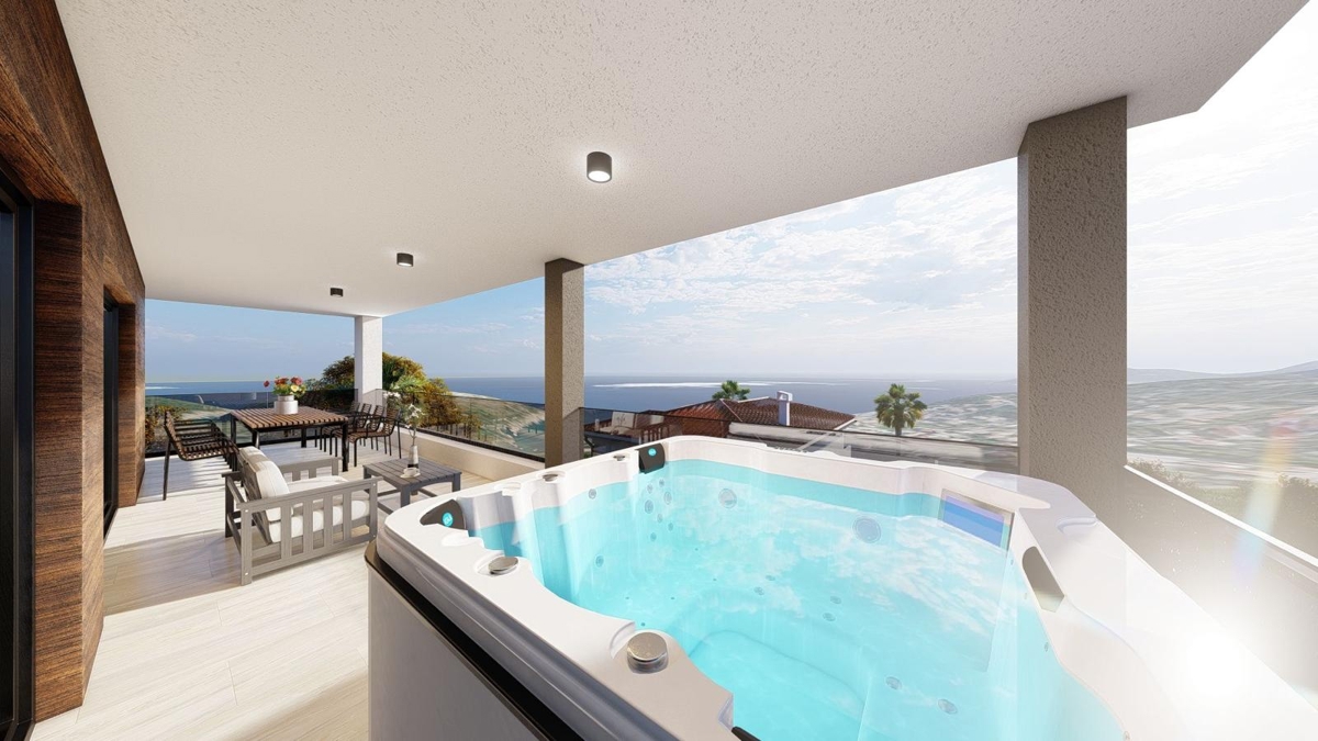 OTOK KRK, VRBNIK - Luksuzni apartma z bazenom 