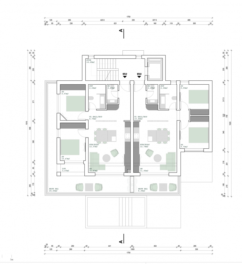 Jadranovo - Dvosobno stanovanje z veliko teraso in pogledom na morje
