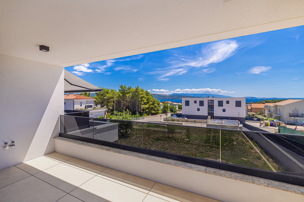 Mesto Krk - Luksuzni enosobni apartma s pogledom na morje