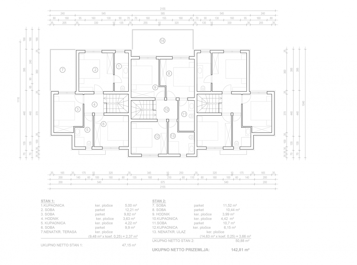OTOK KRK, NJIVICE - Vrstna hiša z bazenom, novogradnja