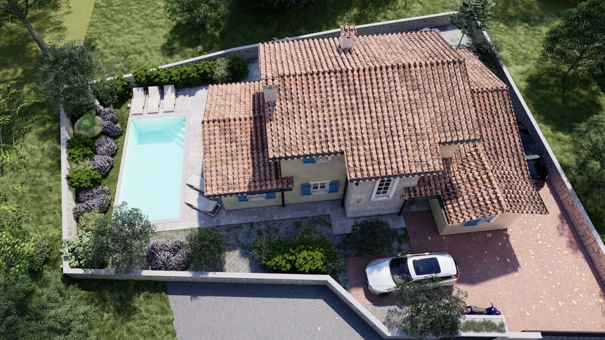 LINARDIĆI - Rustikalna vila z bazenom in odprtim pogledom na morje