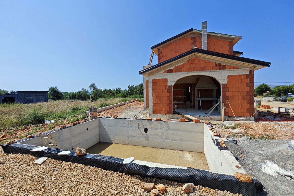 LINARDIĆI - Rustikalna vila z bazenom in odprtim pogledom na morje