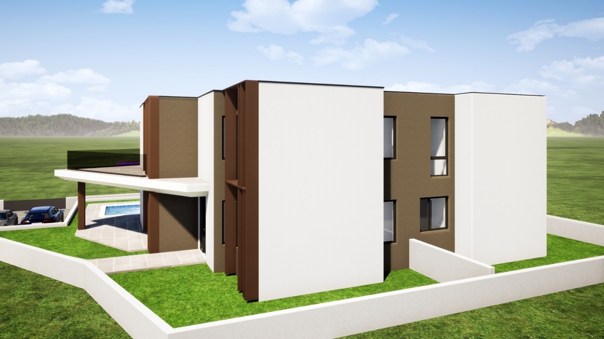 OTOK KRK, okolica mesta Krk - Gradbeno zemljišče s pogledom na morje