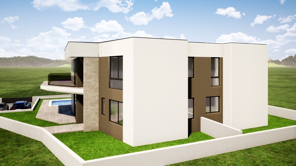 OTOK KRK, okolica mesta Krk - Gradbeno zemljišče s pogledom na morje