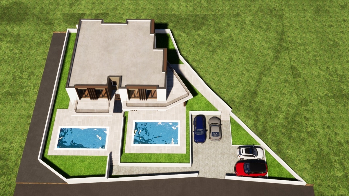 OTOK KRK, okolica mesta Krk - Gradbeno zemljišče s pogledom na morje