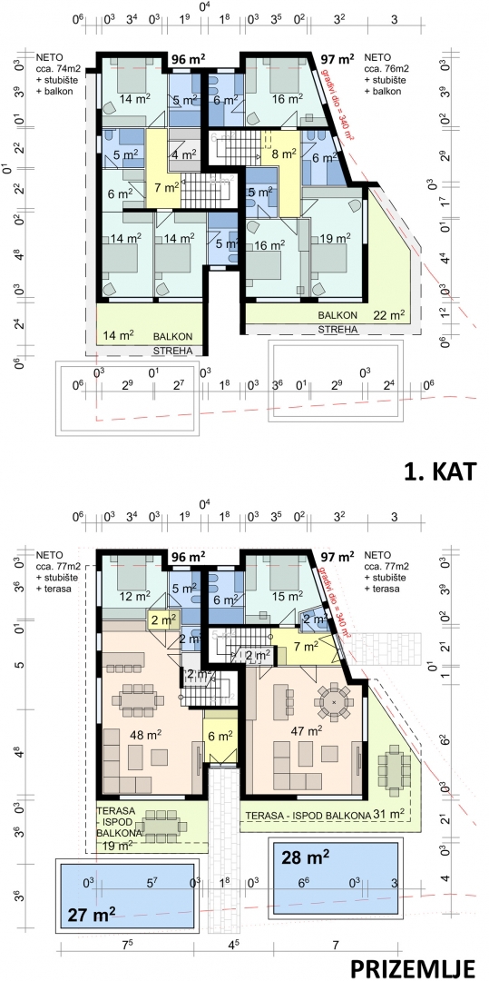 OTOK KRK, okolica mesta Krk - Gradbeno zemljišče s pogledom na morje