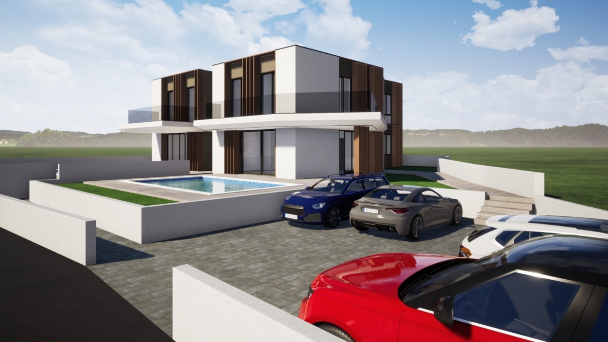 OTOK KRK, okolica mesta Krk - Gradbeno zemljišče s pogledom na morje