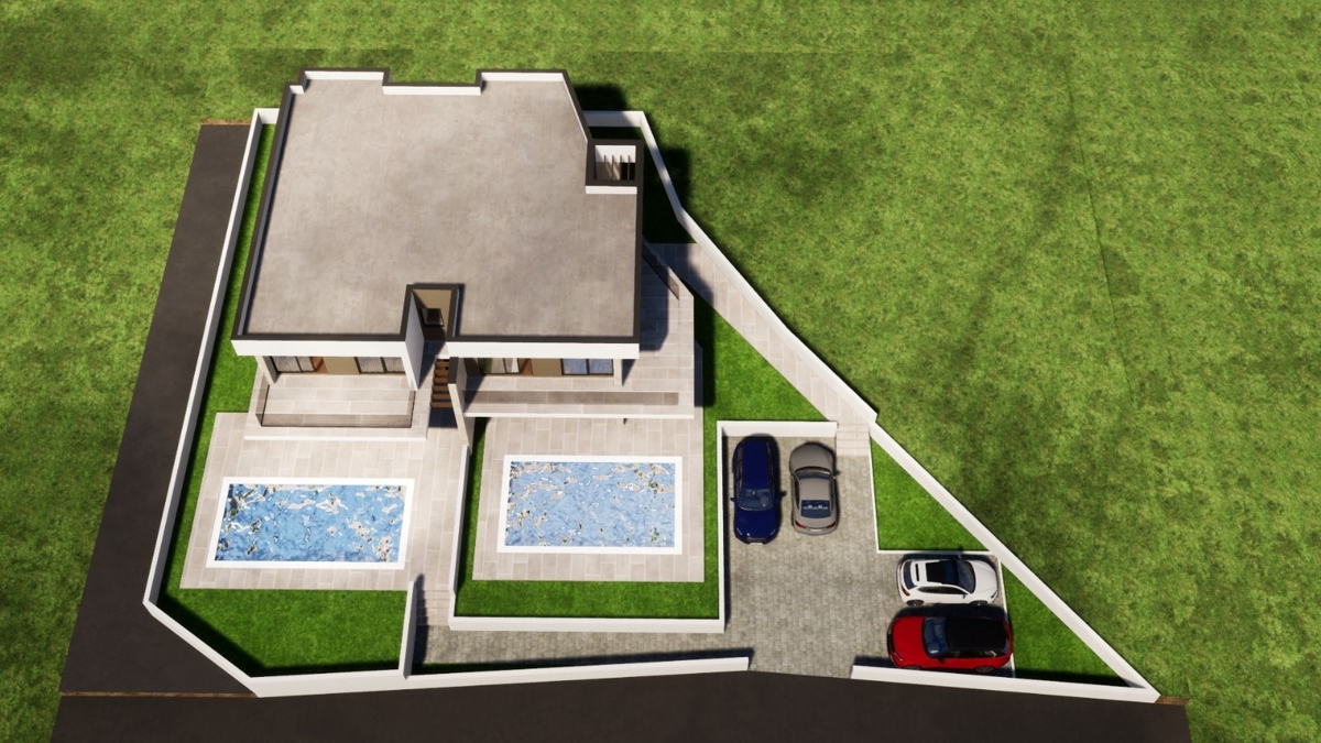 OTOK KRK, okolica mesta Krk - Gradbeno zemljišče s pogledom na morje