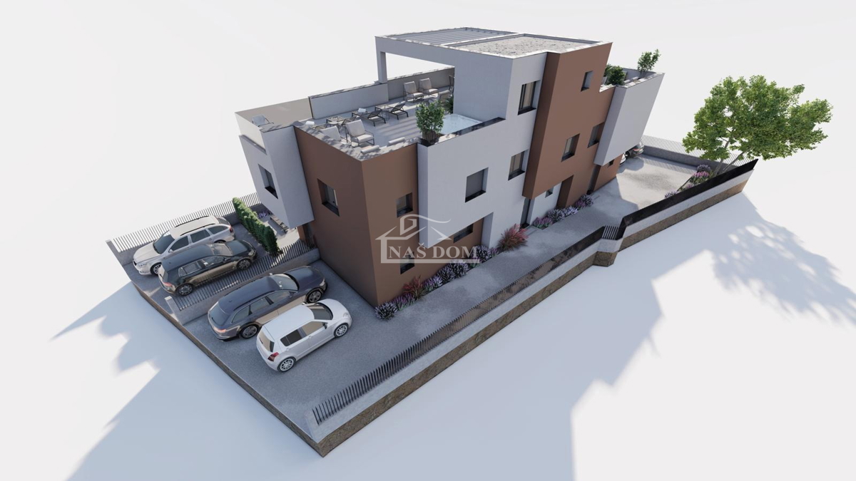Vodice - NOVOGRADNJA stan S3 s vrtom, 150 m od mora