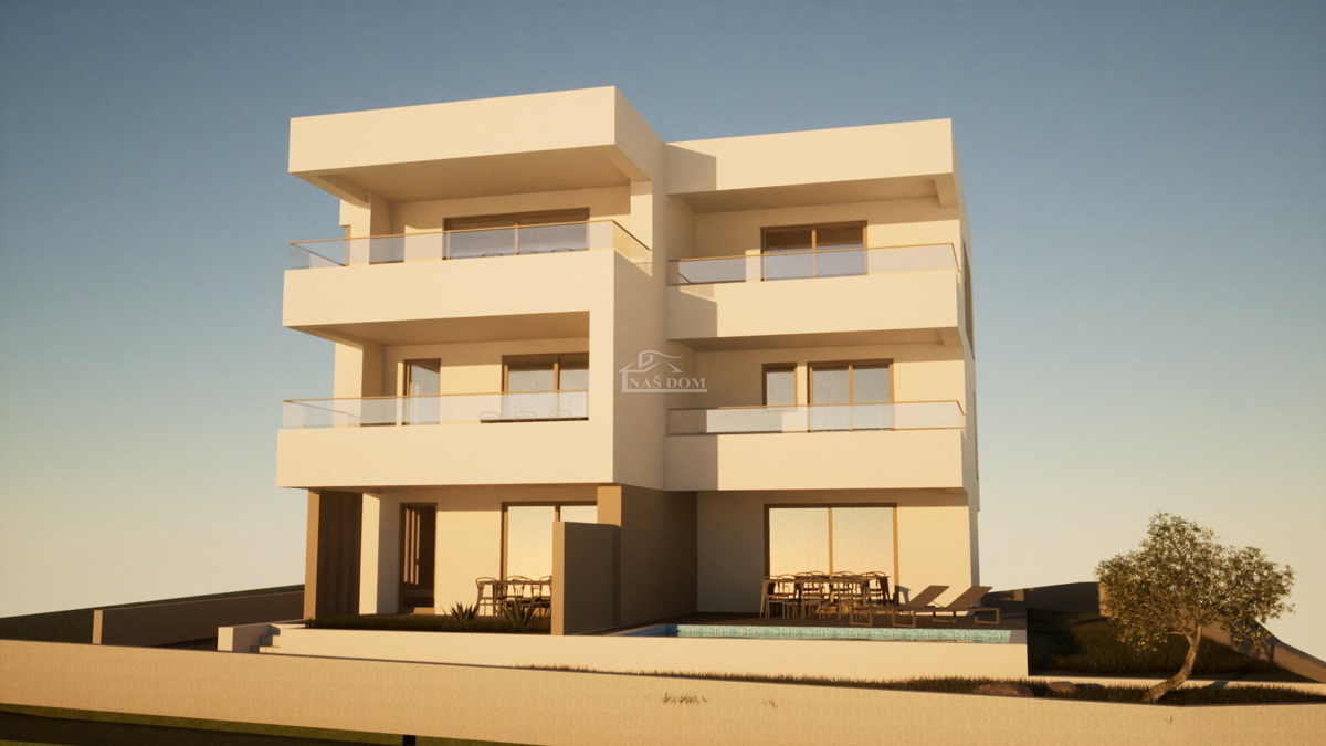 Vodice - Luksuzno stanovanje S1 z vrtom na mirni lokaciji, novogradnja