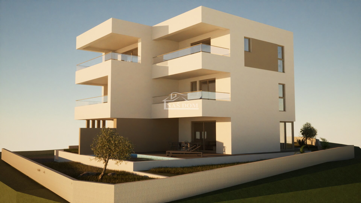 Vodice - Luksuzno stanovanje S1 z vrtom na mirni lokaciji, novogradnja