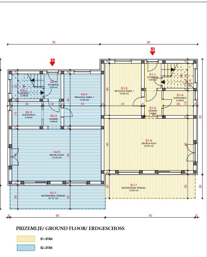 Vodice - NOVOGRADNJA S2 dvojna hiša v bližini plaže