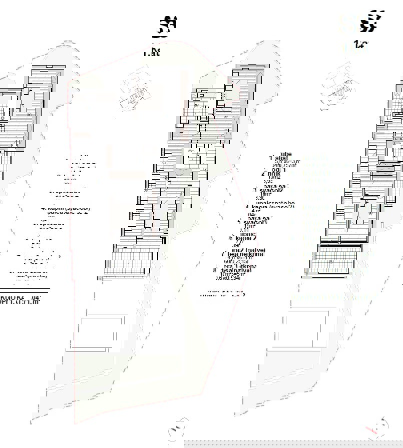 Vodice - S3 hiša z bazenom, strešna terasa s pogledom na morje