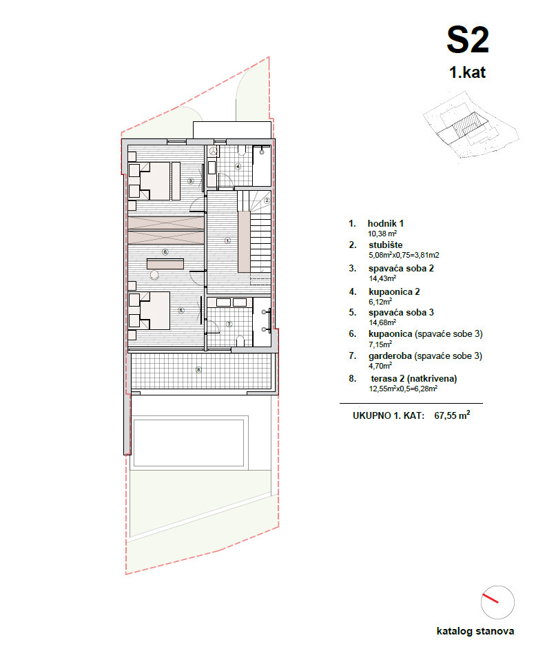 Vodice - S3 hiša z bazenom, strešna terasa s pogledom na morje
