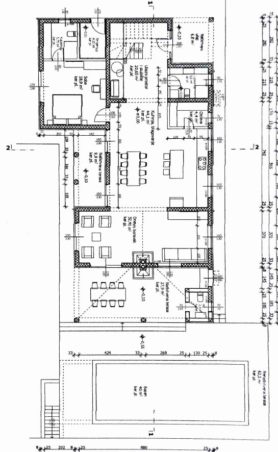 Vodice – zemljišče 879 m² z dovoljenjem za hišo s bazenom