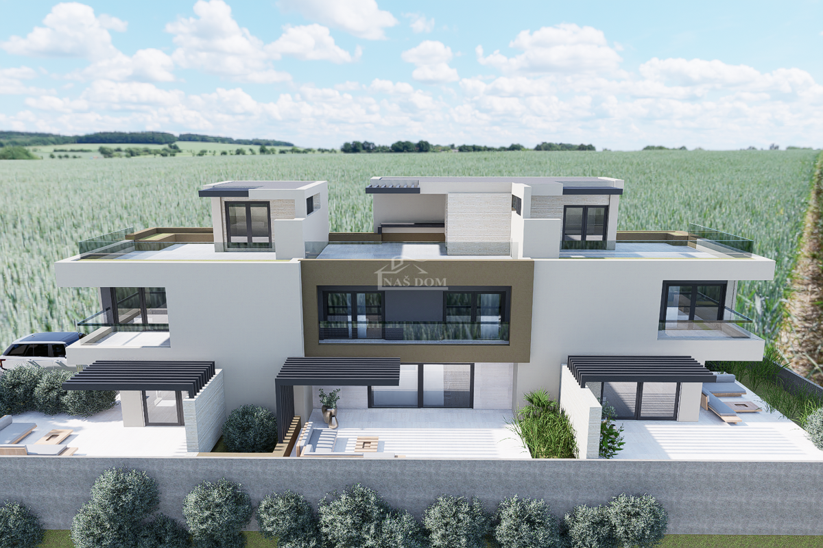 Srima, Vodice - **NOVOGRADNJA** S1 stanovanje s strešno teraso