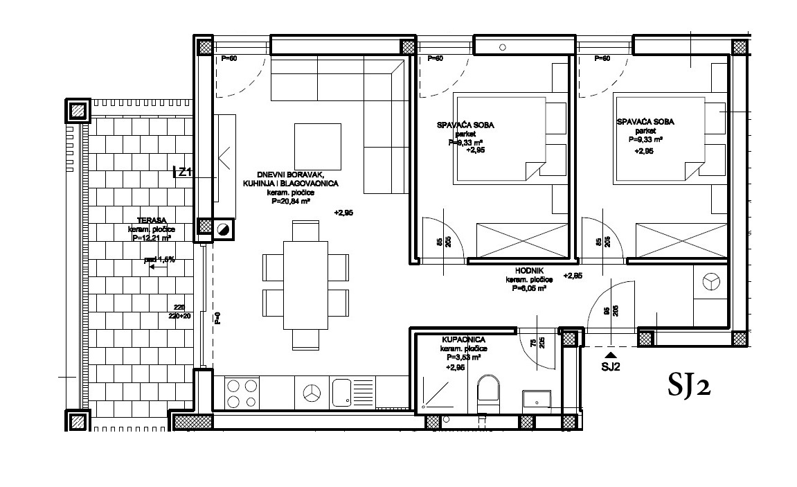 Vodice - Stanovanja v novogradnji, le 800 m od plaže