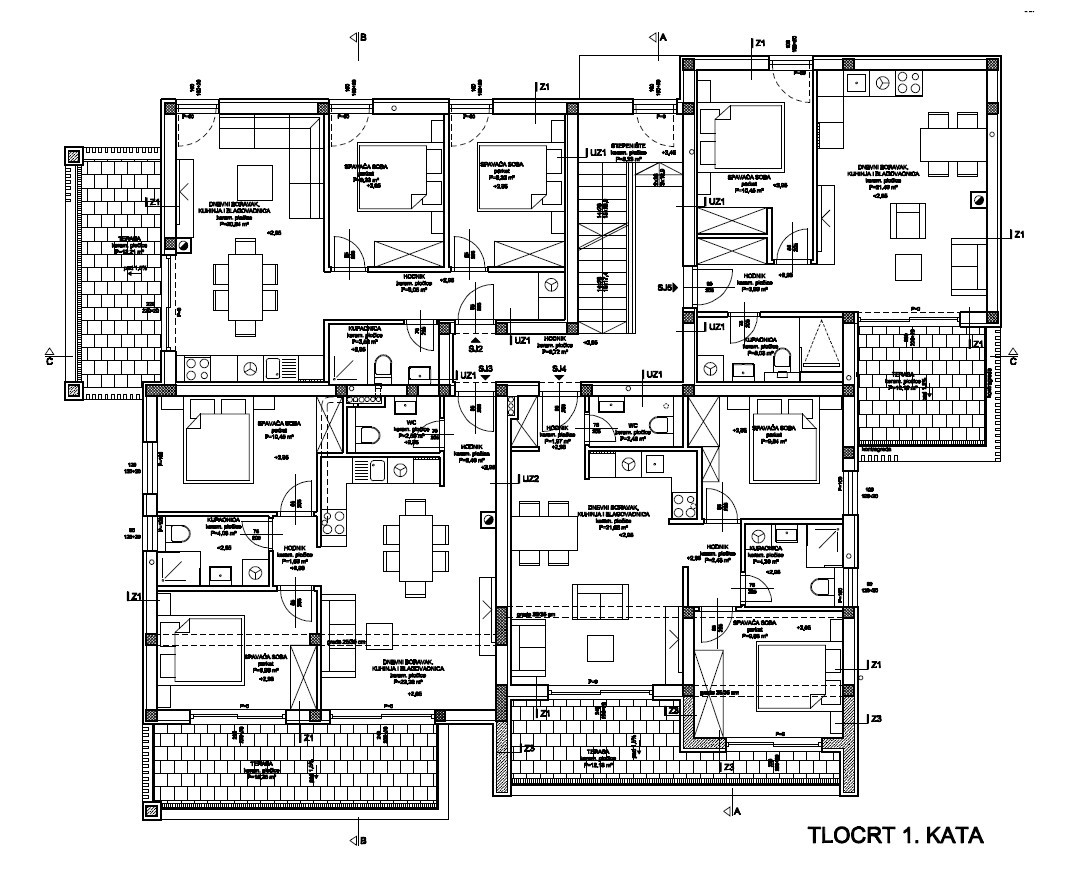 Vodice - Stan S2 na prvem nadstropju, 800 m od plaže