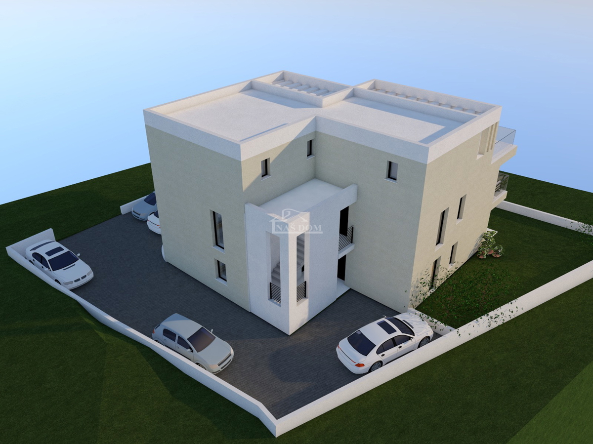 Vodice - s4 dvonadstropno stanovanje s strešno teraso 750 m od plaže