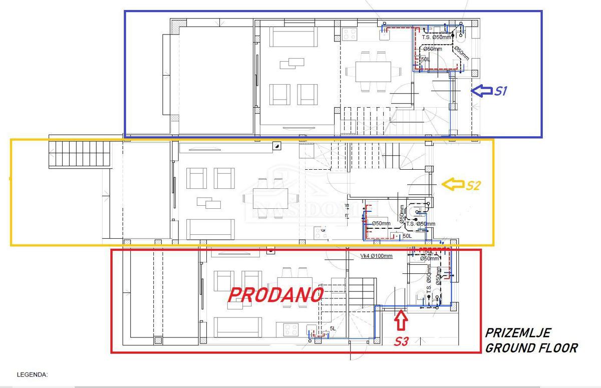 Vodice - **NOVOGRADNJA** dvoetažni stanovi s vrtom, 300 m od plaže