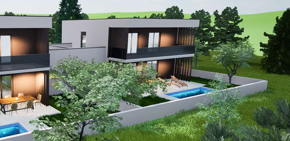 Vodice - NOVOGRADNJA S2 hiša z bazenom, garažo, 800 m od plaže