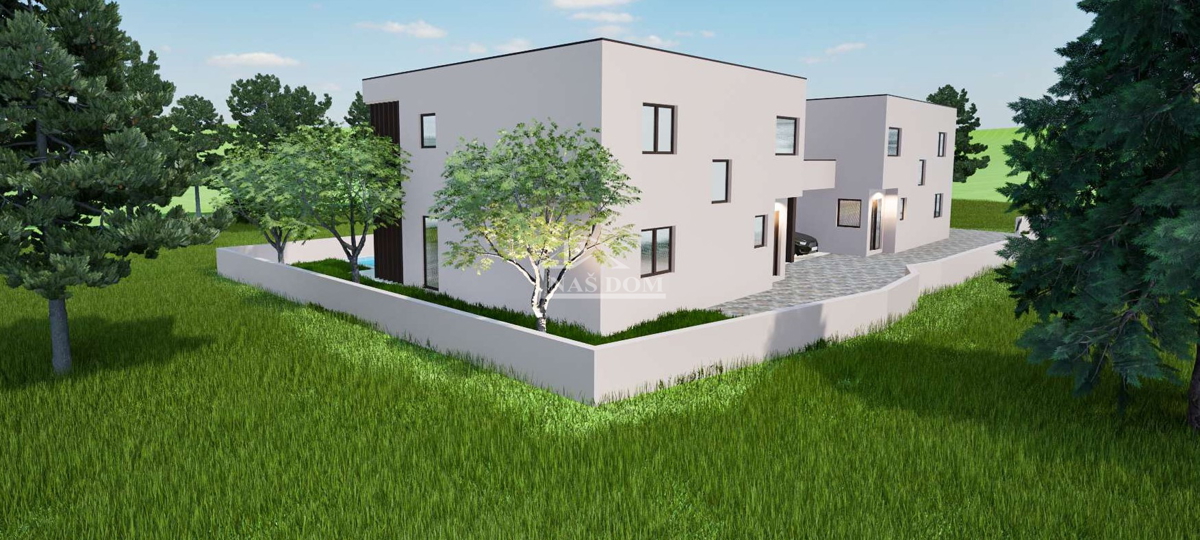 Vodice - NOVOGRADNJA S2 hiša z bazenom, garažo, 800 m od plaže