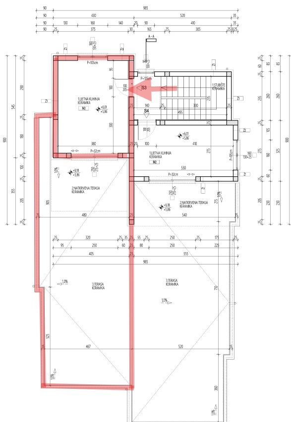 Tribunj, Sovlje - stanovanje s strešno teraso, pogled na morje