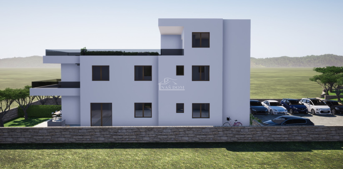 Tribunj, Sovlje - stanovanje s strešno teraso, pogled na morje