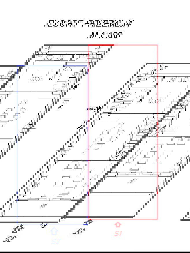 Vodice - zemljišče s gradbenim dovoljenjem, 1100 m od plaže