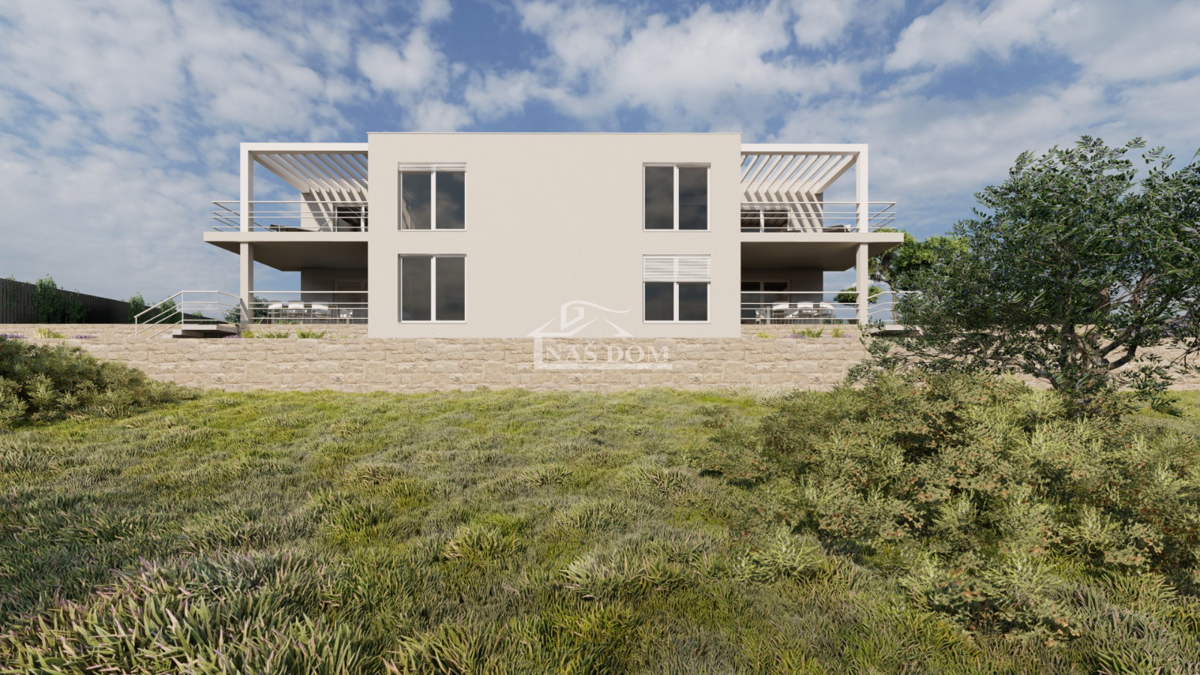 Vodice - **NOVOGRADNJA** S1 hiša s bazenom, pogled na morje