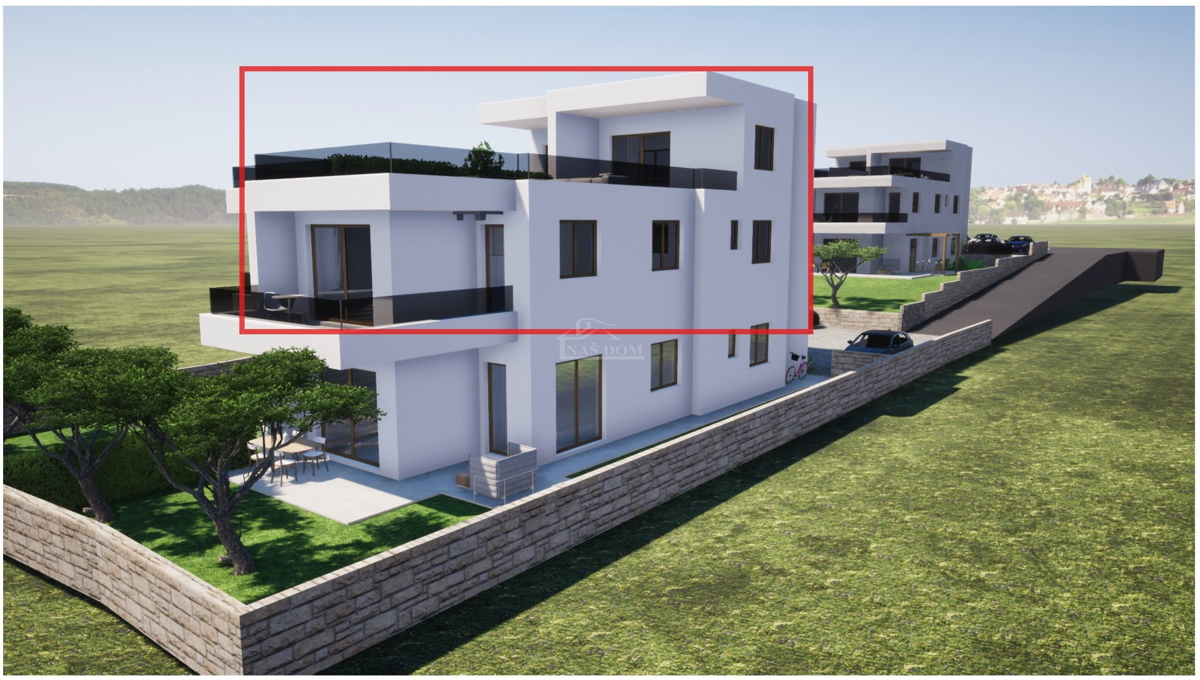 TRIBUNJ, SOVLJE - dvonadstropno stanovanje z razgledom na morje