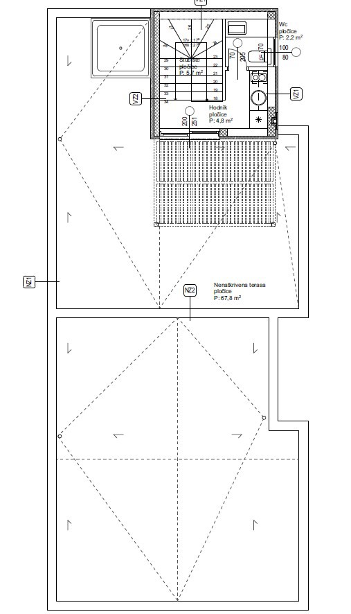 Vodice - Dvojna hiša S1 z bazenom in strešno teraso