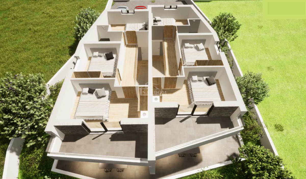 Vodice - **NOVOGRADNJA** S1 hiša na mirni lokaciji, 600 m od plaže